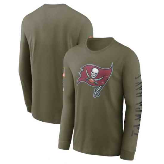 Men Tampa Bay Buccaneers Olive 2022 Salute To Service Long Sleeve T Shirt